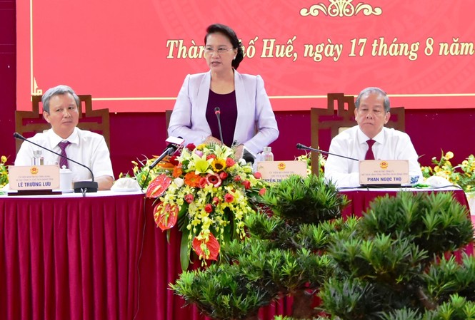 Quốc hội ủng hộ tối đa Dự án bảo tồn, tu bổ, tôn tạo di tích Kinh thành Huế Chủ tịch Quốc hội Nguyễn Thị Kim Ngân khẳng định, Quốc hội luôn ủng hộ tối đa Dự án bảo tồn, tu bổ và tôn tạo di tích Kinh thành Huế