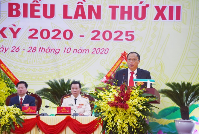 Lựa chọn nhân sự Ban Chấp hành thực sự là 'hạt nhân lãnh đạo' Bí thư Tỉnh ủy, Chủ tịch HĐND tỉnh Bắc Kạn Nguyễn Văn Du phát biểu khai mạc Đại hội. Ảnh Báo Bắc Kạn