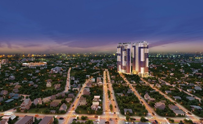 Thấy gì từ dự án căn hộ cao cấp C-Sky View Bình Dương của DN Quốc Cường Phối cảnh dự án cao ốc C-Sky View Bình Dương.