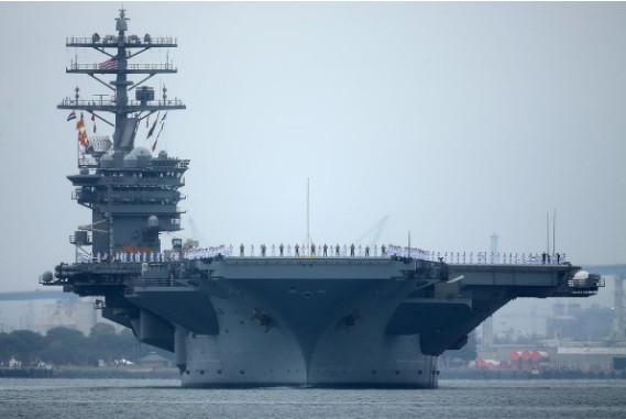 Hai tàu sân bay Mỹ bị tàu Trung Quốc theo dõi khi tập trận trên biển Đông Tàu sân bay Mỹ USS Nimitz. (Ảnh: Reuters)