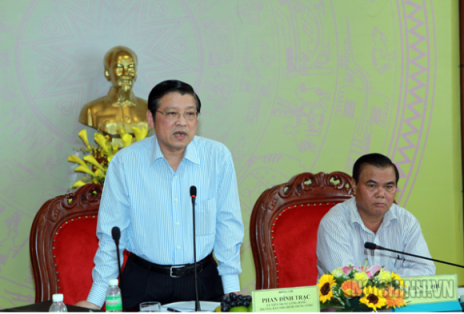 Chỉ đạo xử lý các vụ án phức tạp tại Đắk Lắk Trưởng Ban Nội chính Trung ương Phan Đình Trạc phát biểu kết luận buổi làm việc (ảnh Ban Nội chính Trung ương).
