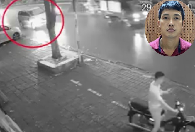 Tạm giữ hình sự lái xe Innova đâm tử vong cụ bà, bỏ trốn Công (ảnh nhỏ) và ảnh cắt từ clip chiếc xe gây tai nạn.