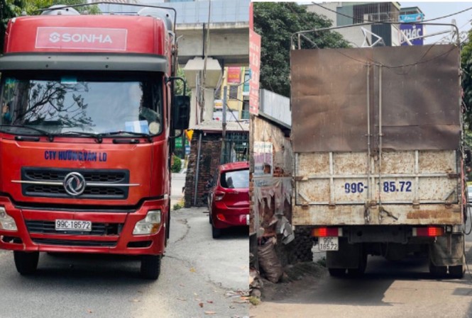 Lập biên bản phạt 17 triệu đồng xe container lùi trên đường vành đai 3 Chiếc xe container bị tạm giữ.