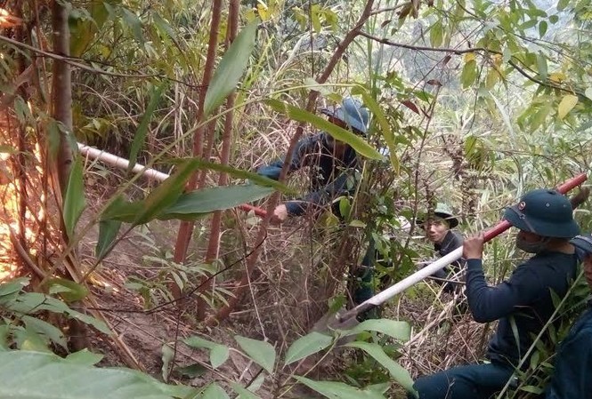 Chiến sĩ phòng không chữa cháy rừng Chiến sĩ phòng không chữa cháy rừng