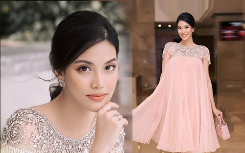 Lan Khuê sinh con trai đầu lòng Thời gian mang bầu, Lan Khuê nhiều lần bị tố chỉnh ảnh vì vẫn giữ được vóc dáng gọn gàng.