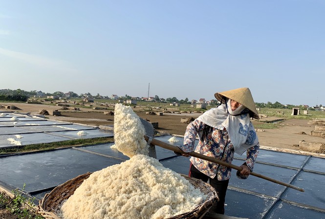 Hạt muối nhọc nhằn của diêm dân ngày nắng đỉnh điểm Những hạt muối nhọc nhằn ngày nắng gắt