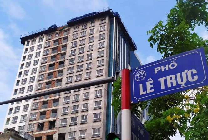 Hà Nội thúc hoàn chỉnh kiến trúc công trình 8B Lê Trực sau cưỡng chế Công trình 8B Lê Trực