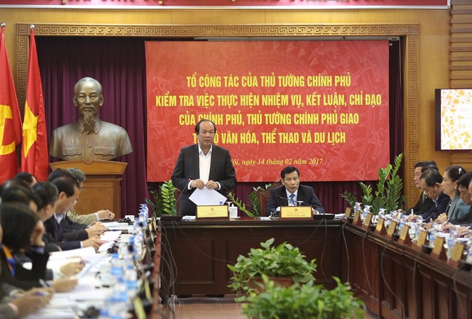 Bộ Văn hóa im lặng trước cướp lộc, cướp phết Bộ trưởng, Chủ nhiệm VPCP Mai Tiến Dũng và Tổ công tác làm việc tại Bộ VH, TT&DL (ảnh Như Ý).