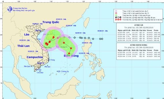 Hai áp thấp nhiệt đới cùng hình thành trên Biển Đông Hai áp thấp nhiệt đới cùng hình thành trên Biển Đông