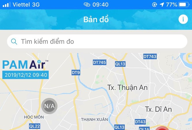 Ô nhiễm không khí nghiêm trọng ở TPHCM Ô nhiễm không khí nghiêm trọng tại TPHCM sáng nay, theo ghi nhận của PAMAir