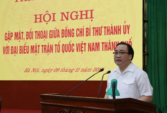 Sự cố nước sạch sông Đà đem lại nhiều bài học Bí thư Thành ủy Hà Nội Hoàng Trung Hải. Ảnh: HNM