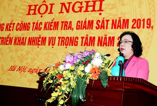 Hà Nội kiểm tra, xử lý nghiêm tổ chức đảng, đảng viên vi phạm Phó Bí thư Thường trực Thành ủy Hà Nội Ngô Thị Thanh Hằng phát biểu tại hội nghị