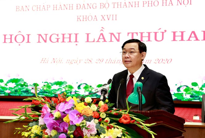 Bí thư Hà Nội: Vì sao ùn tắc, ô nhiễm, rác thải vẫn chậm được giải quyết? Bí thư Thành ủy Hà Nội Vương Đình Huệ phát biểu tại Hội nghị