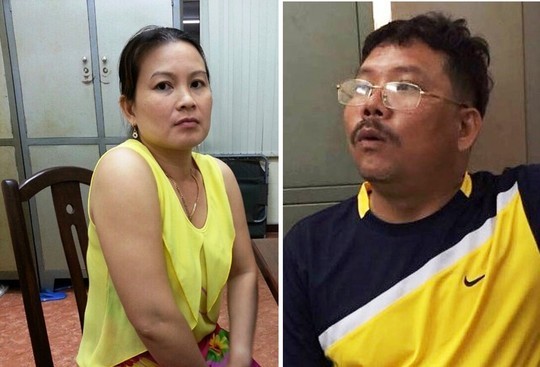 Tiết lộ mới nhất về 'ông, bà trùm' logo 'xe vua' Nghi can Vân (trái) cùng nghi can Thới được cho là bà trùm, ông trùm của 2 đường dây logo 'xe vua'.