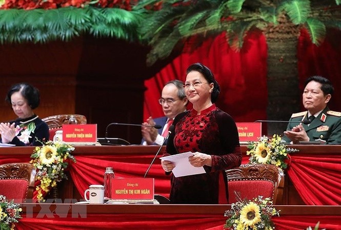 Các chính đảng, tổ chức và bạn bè quốc tế chúc mừng Đại hội Đảng Chủ tịch Quốc hội Nguyễn Thị Kim Ngân cảm ơn các tổ chức và bạn bè quốc tế đã dành cho Đảng Cộng sản Việt Nam và nhân dân Việt Nam. (Ảnh: TTXVN)