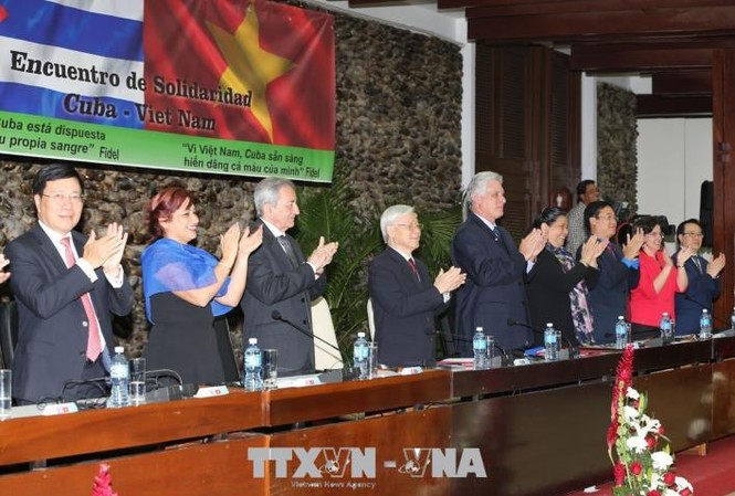 Thế hệ trẻ Việt Nam - Cuba gìn giữ và viết tiếp những trang mới Tổng Bí thư Nguyễn Phú Trọng dự bế mạc cuộc gặp thế hệ trẻ Việt Nam – Cuba (Ảnh: Trí Dũng/TTXVN)