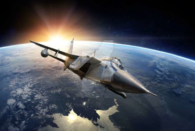 Uy lực tiêm kích đánh chặn MiG-31BM tác chiến ở độ cao 20.000 mét Tiêm kích đánh chặn MiG-31BM tác chiến tầng bình lưu. Ảnh: Defence