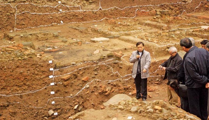 Thêm căn cứ để phục dựng điện Kính Thiên Các nhà khoa học, khảo cổ nói rằng kết quả khai quật càng khẳng định giá trị to lớn của di sản thế giới Hoàng thành Thăng Long. Ảnh: Toan Toan.