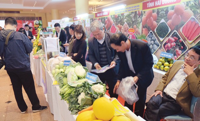 90% nông sản Việt xuất khẩu phải 'mượn danh' Một số thương hiệu được bảo hộ trong hội nghị kết nối hàng hóa diễn ra tại Hà Nội ngày 1/12.