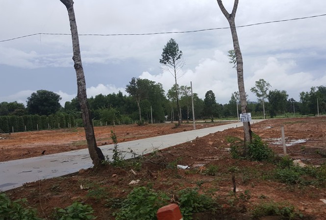 Cơ quan chức năng 'bó tay' việc chuyển nhượng đất 'ăn theo' đặc khu? Một dự án phân lô bán nền trên đất nông nghiệp tại xã Cửa Cạn, Phú Quốc (Kiên Giang). Ảnh: P.V.