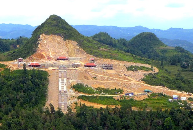 Thêm siêu dự án 'phá núi' khu cột cờ Lũng Cú Toàn cảnh công trình thời điểm tháng 8/2019