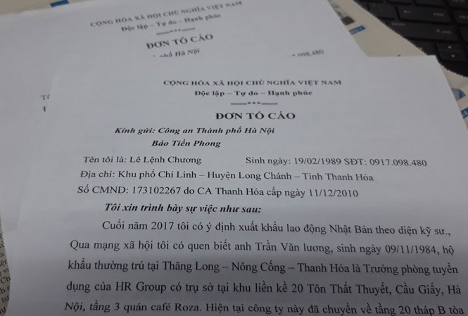 Xuất khẩu lao động và những trò lừa dân nghèo Đơn tố cáo của người lao động gửi đến báo Tiền Phong