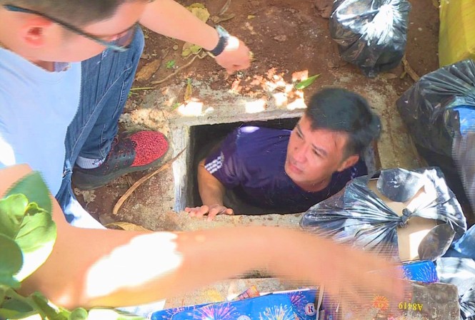 Phát hiện súng đạn, ma túy, hầm trú ẩn tại nhà kẻ trộm liên tỉnh Hầm trú ẩn trong vườn nhà Luân