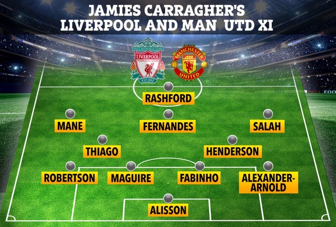 Chỉ có 3 ngôi sao M.U đủ sức gia nhập đội hình Liverpool? Đội hình kết hợp giữa Liverpool và M.U do Jamie Carragher lựa chọn.