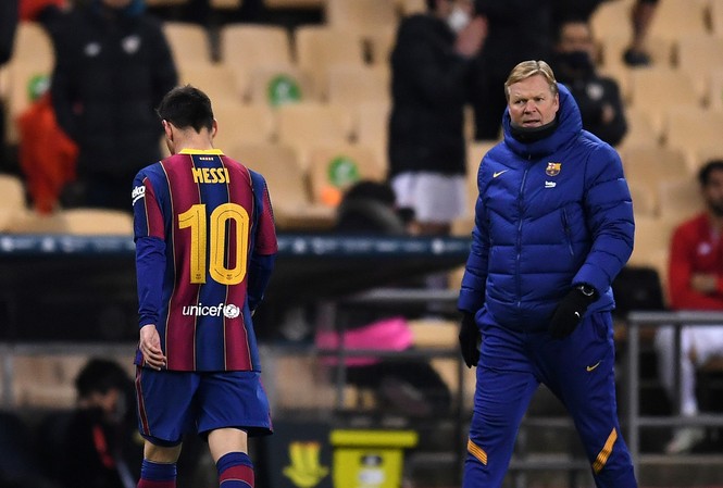 Messi lĩnh thẻ đỏ, Barca gục ngã ở chung kết Siêu Cúp Messi nhận thẻ đỏ đầu tiên trong màu áo Barca