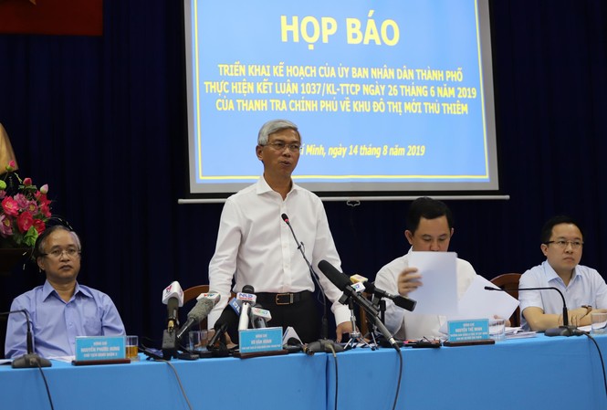 Những sai phạm của TPHCM tại Khu đô thị mới Thủ Thiêm: Sửa sai thế nào? Ông Võ Văn Hoan, Phó Chủ tịch UBND TPHCM trả lời báo chí vào chiều 14/8