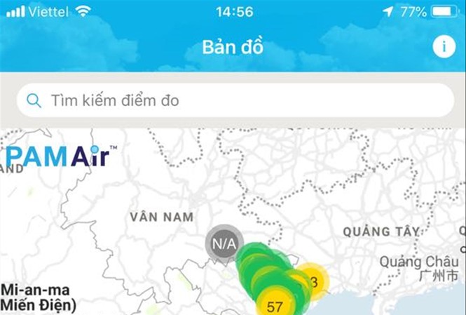TPHCM ô nhiễm không khí nghiêm trọng
Theo hệ thống quan trắc PAMAir, ngày hôm qua, các tỉnh miền Nam không khí ô nhiễm hơn hẳn miền Bắc