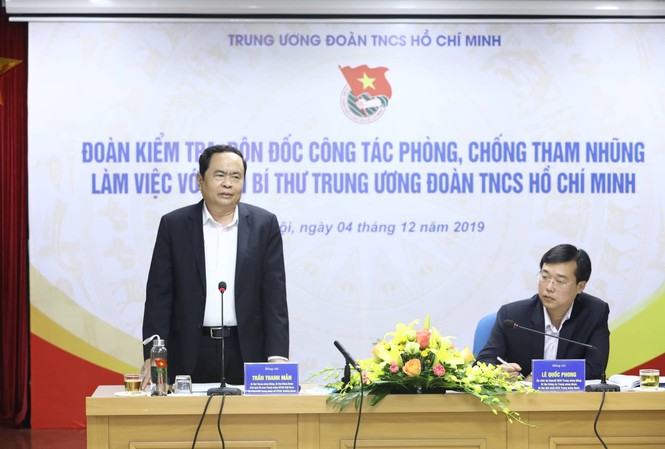 Ðủ độ chín mới làm quy trình cán bộ Chủ tịch Ủy ban T.Ư MTTQ Việt Nam Trần Thanh Mẫn cho rằng T.Ư Ðoàn cần chú trọng các giải pháp phòng ngừa, tố giác tham nhũng. Ảnh: AN KHOA
