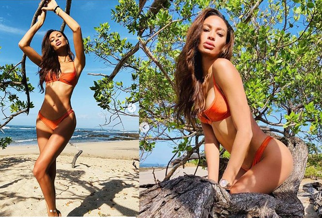 Siêu mẫu nội y Joan Smalls khoe dáng tuyệt mỹ với áo tắm 2 mảnh