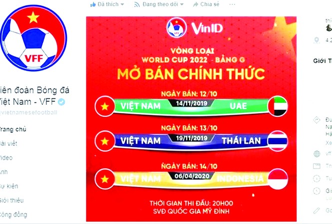 CĐV được trả vé xem trận đấu của tuyển Việt Nam Người hâm mộ đã mua vé trận đấu giữa ĐTVN và ĐT Indonesia ngày 4/6 có thể trả lại vé cho VFF nếu không thu xếp được thời gian xem trận đấu theo lịch mới