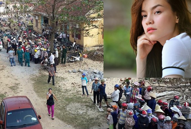 Hà Hồ rưng rưng về thăm quê nhà bị bão tàn phá Hà Hồ rưng rưng về thăm quê nhà bị bão tàn phá