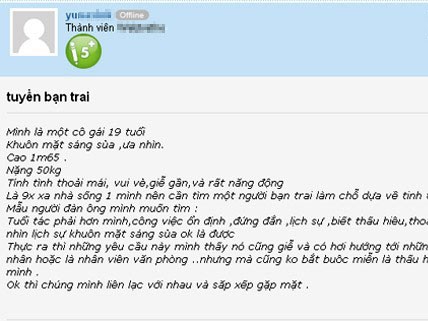 9X bị ‘ném đá’ vì lên mạng tuyển bạn trai doanh nhân 9X bị ‘ném đá’ vì lên mạng tuyển bạn trai doanh nhân