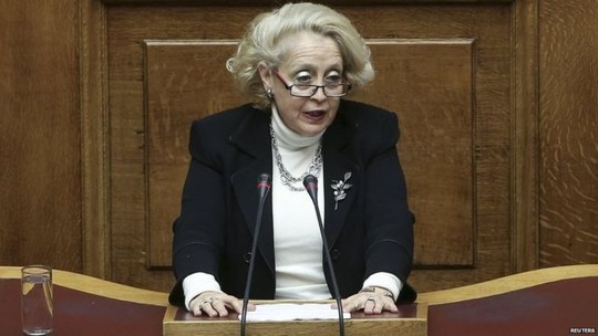 Hy Lạp có nữ thủ tướng đầu tiên Bà Vassiliki Thanou. Ảnh: Reuters