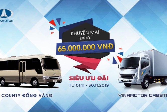 Siêu ưu đãi giảm giá 65 triệu khi mua xe Vinamotor đồng vàng trong tháng 11 Siêu ưu đãi giảm giá 65 triệu khi mua xe Vinamotor đồng vàng trong tháng 11