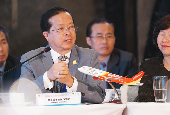 Vietjet hiến kế phát triển hàng không, chắp cánh cho du lịch Ông Chu Việt Cường - Thành viên HĐQT Vietjet chia sẻ tại Hội nghị