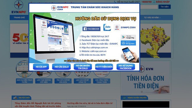 EVNNPC đẩy mạnh thanh toán không dùng tiền mặt EVNNPC đã ứng dụng khoa học công nghệ trong cung cấp dịch vụ trực tuyến cũng như đẩy mạnh sử dụng thanh toán không dùng tiền mặt