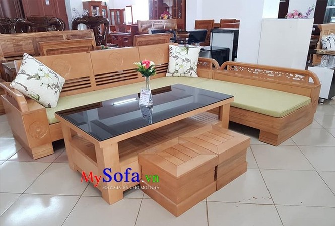 Chọn mua nội thất sofa chuẩn đẹp cho từng kiểu nhà Bộ sofa góc chất liệu gỗ có kiểu dáng đơn giản nhưng vô cùng tiện dụng, phù họp với hầu hết các loại không gian phòng khách.
