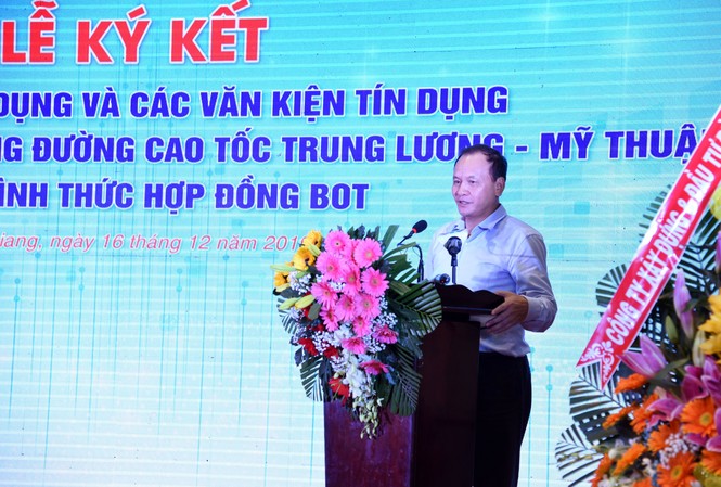 Thúc đẩy dòng vốn cho dự án BOT cao tốc Trung Lương - Mỹ Thuận Ông Nguyễn Nhật - Thứ trưởng Bộ GTVT phát biểu tại Lễ ký kết