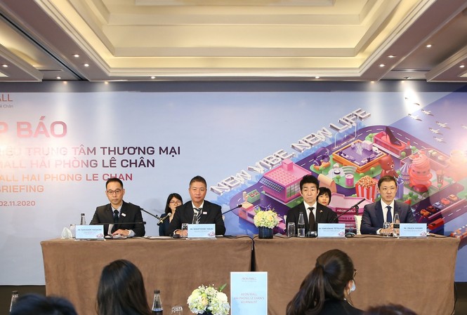 AEON sắp khai trương Trung tâm Bách hóa tổng hợp và siêu thị đầu tiên tại Hải Phòng Đại diện AEON Việt Nam tại Họp báo Khai trương TT BHTH & Siêu thị AEON - Hải Phòng Lê Chân