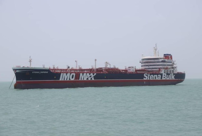 Iran cảnh báo Anh về chuyện leo thang căng thẳng Tàu Stena Impero tại cảng Bandar Abbas trong một bức ảnh không ghi ngày tháng
Ảnh: Tasnim/Reuters