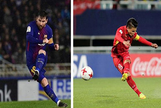 Báo châu Á: ‘Quang Hải lĩnh hội tinh túy của siêu sao Messi’ Quang Hải có kiểu sút phạt giống siêu sao Lionel Messi.