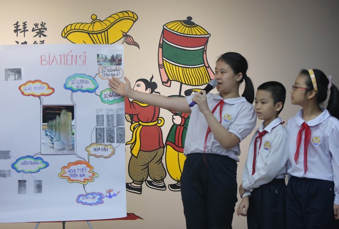 Không gian trải nghiệm di sản ở Văn Miếu Một số hoạt động trải nghiệm di sản của học sinh tại không gian này
Ảnh: NGUYÊN KHÁNH