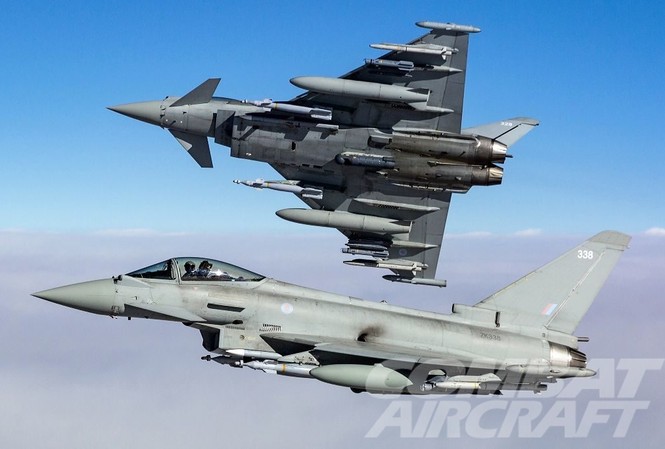Phản lực Typhoon càn quét nơi ẩn náu của nhóm khủng bố IS ở Iraq Máy bay chiến đấu tấn công đa nhiệm vụ Typhoon. Ảnh: Crown