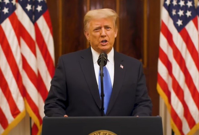 THẾ GIỚI 24H: Ông Trump chia tay dân Mỹ, chúc người kế nhiệm may mắn Tổng thống Trump phát biểu chia tay người dân Mỹ trong video do Nhà Trắng đăng ngày 19/1. Ảnh chụp màn hình.