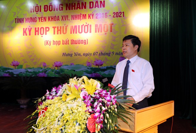 Chủ nhiệm Ủy ban Kiểm tra Tỉnh ủy làm Chủ tịch HĐND tỉnh Hưng Yên Tân Chủ tịch HĐND tỉnh Hưng Yên Trần Quốc Toản. Ảnh Báo ĐBND