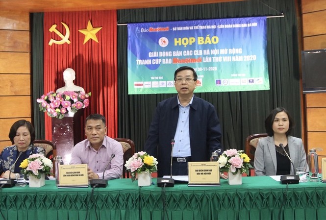 Giải bóng bàn các CLB Hà Nội: 300 tay vợt đều phải đeo khẩu trang Ban tổ chức họp báo công bố giải đấu.